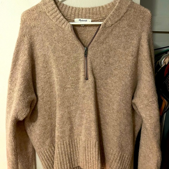 Madewell quarter zip dusty pink sweater - Picture 2 of 5